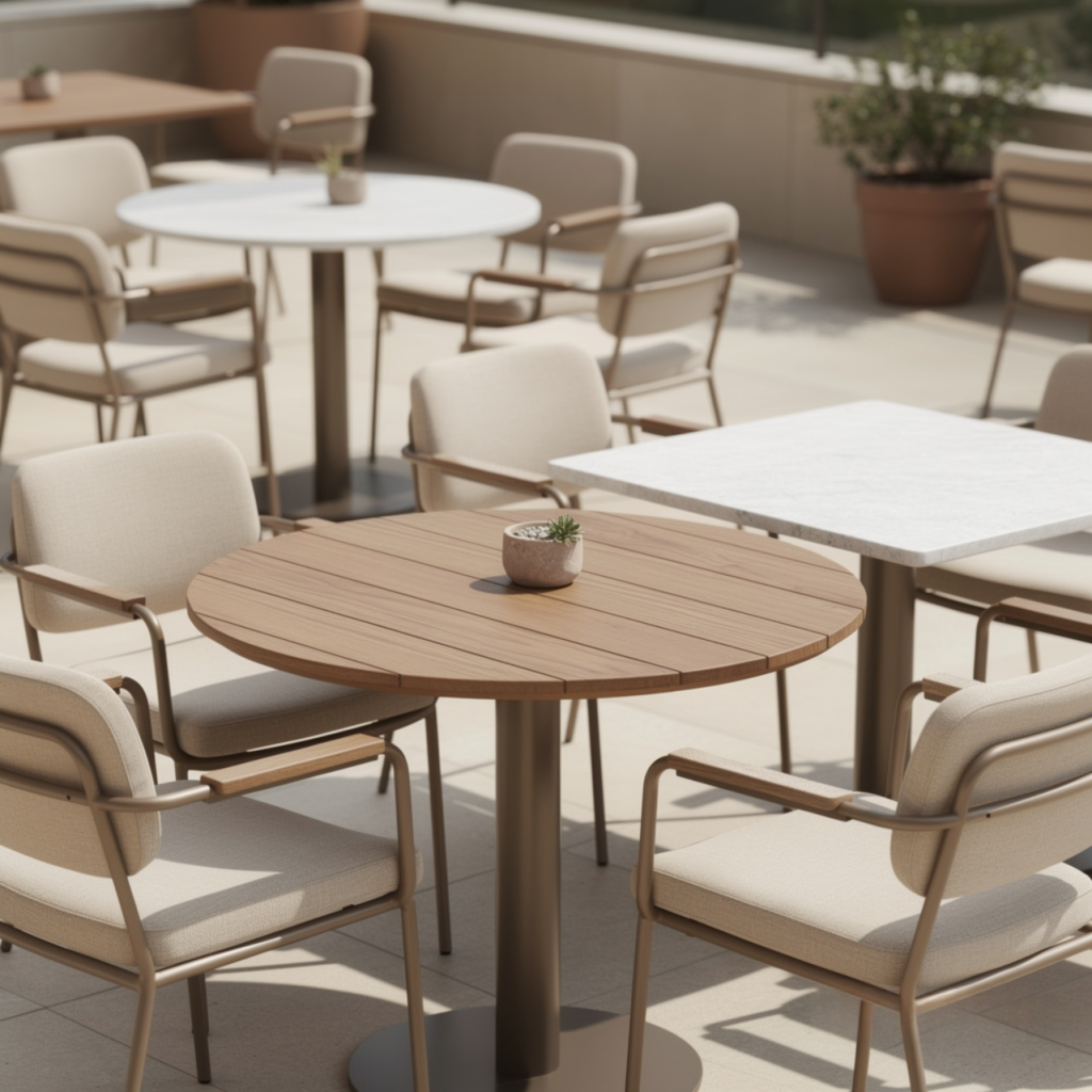 outdoor cafe tables